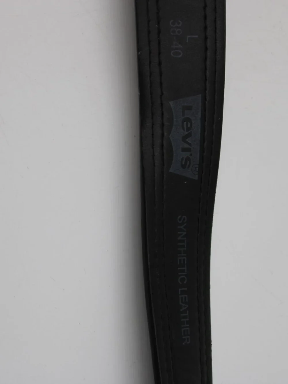 Levi's Synthetic Leather Belt Black Size L 38-40 Work Dress Silver Buckle 1.5